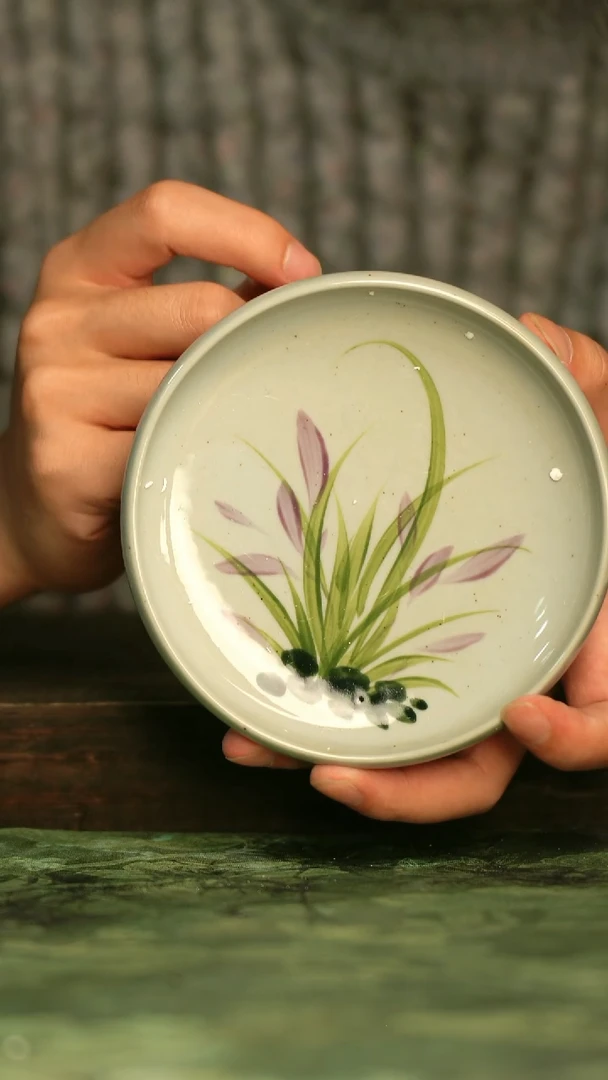 陶瓷青诗集手工手绘瓷器