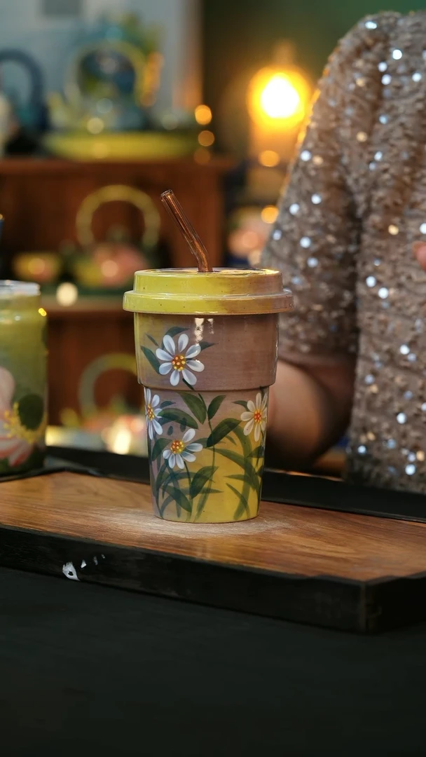 杯手绘心瓷陶瓷浮力