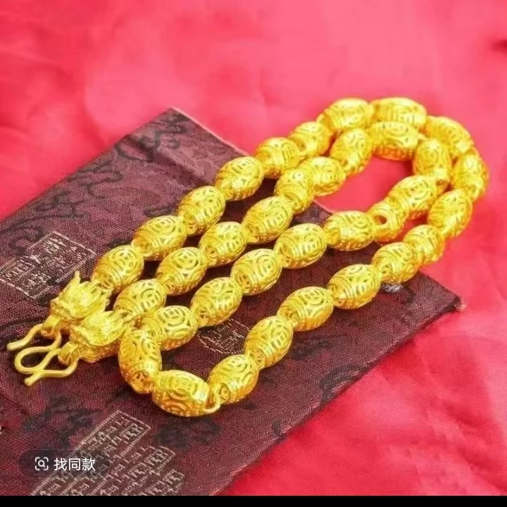 合金项链 【金钱橄榄项链】2025男款时尚潮流磨砂霸气素款经典坠链