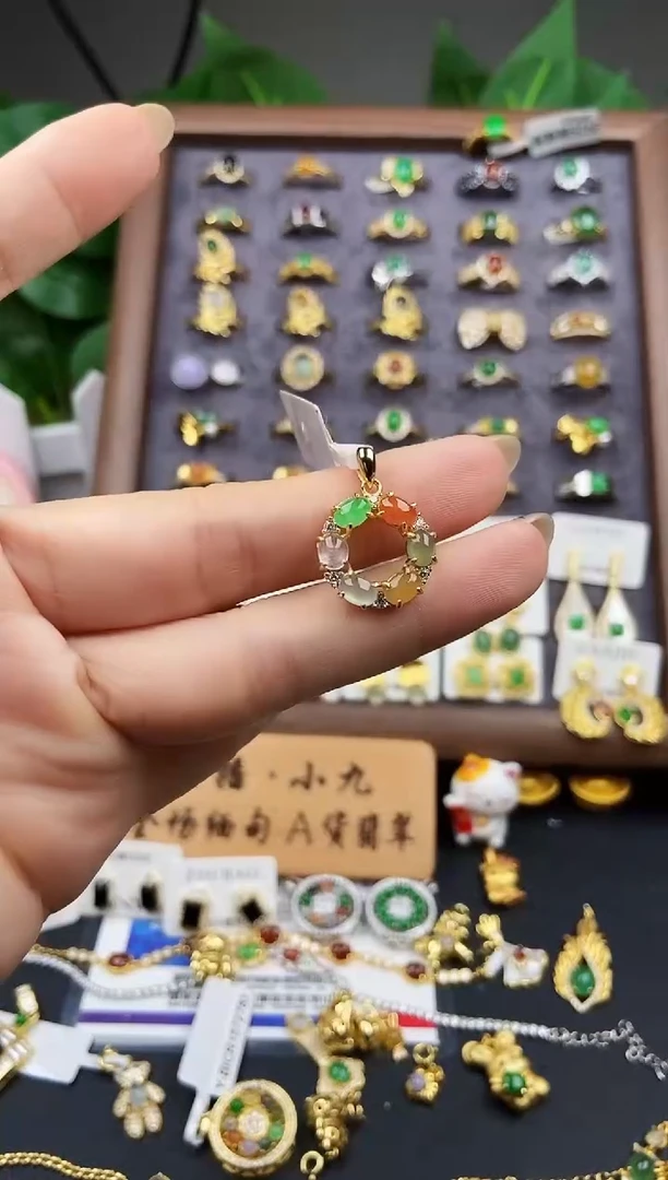 颈饰银S925镶嵌翡翠12