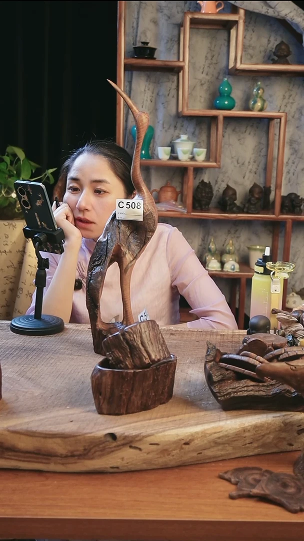 火***阳C508鹰瞳手作硬木工艺仙鹤摆件