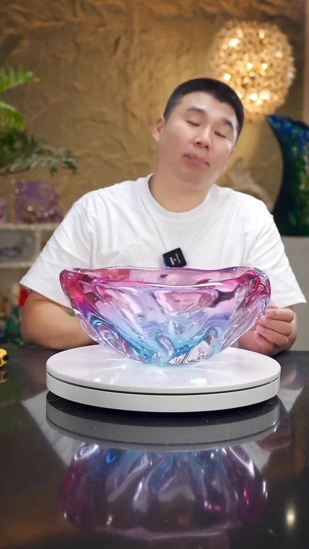 摆件福利设计款金红蓝果碗