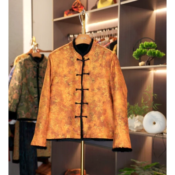 【月迷津渡-新中式外套】新中式印花厚款外套3878