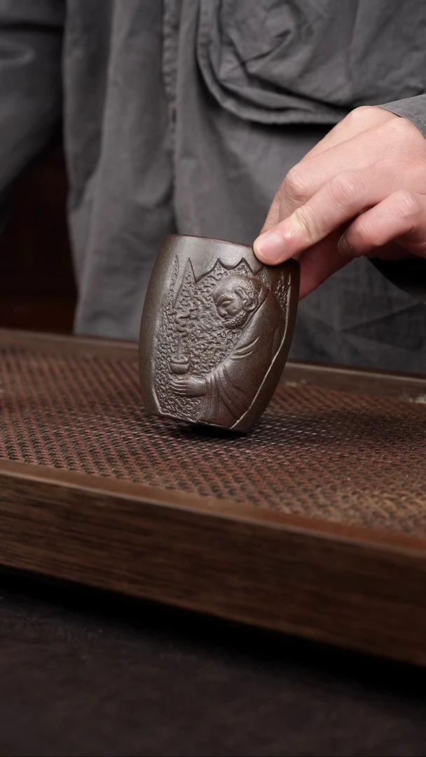 【闪购商品】紫砂茶壶柴烧达摩杯