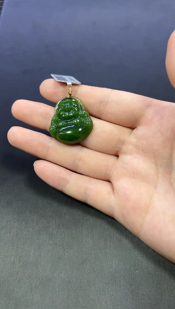 和田玉18K金镶嵌颈饰（多样性发一件）0282