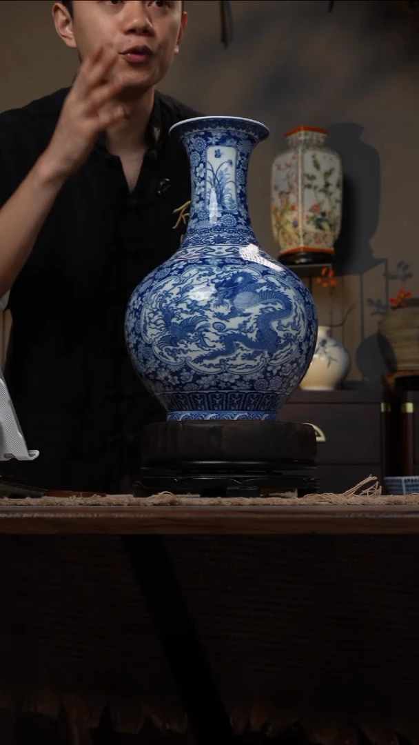 摆件WN问泥景德镇陶瓷花瓶摆件