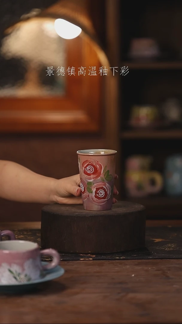 陶瓷景德镇高温釉下手绘陶瓷073