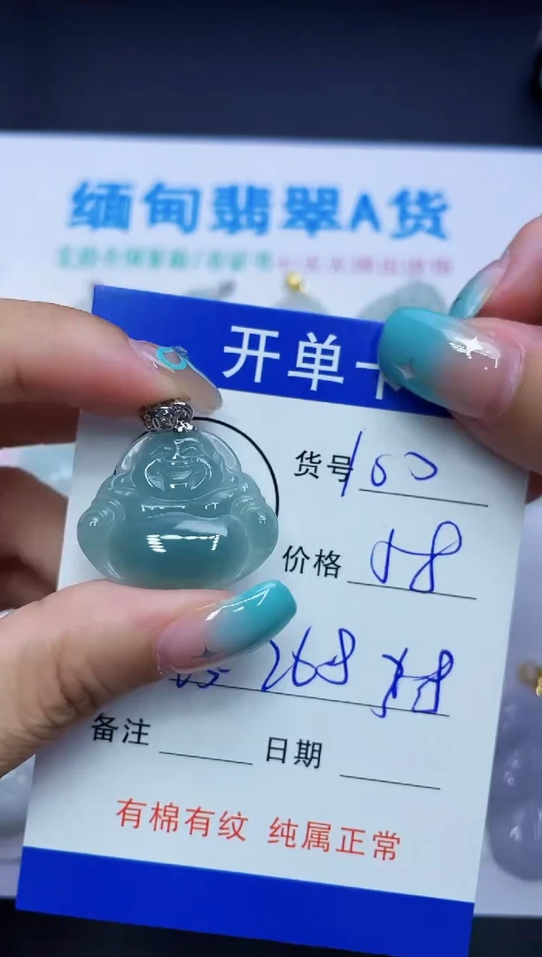 翡翠未镶嵌吊坠(赠链)100