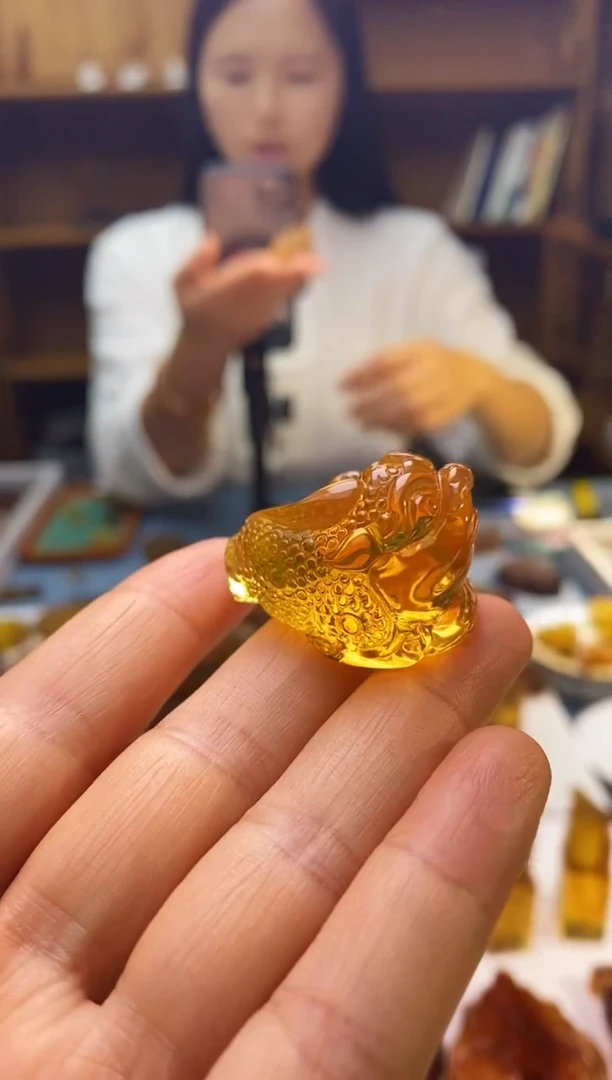 琥珀颈饰未镶嵌SN63-2（金蟾）