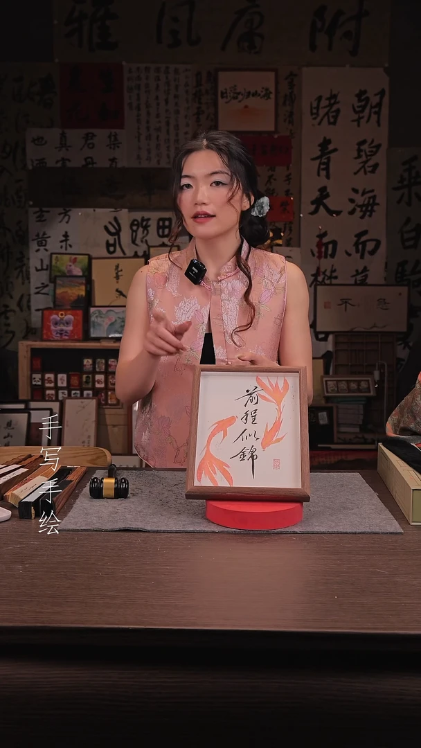 国画10寸 手写   玻璃  前