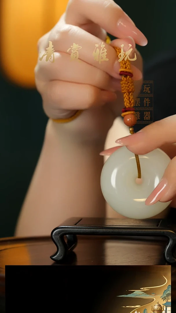 玉《平安扣》手把件摆件