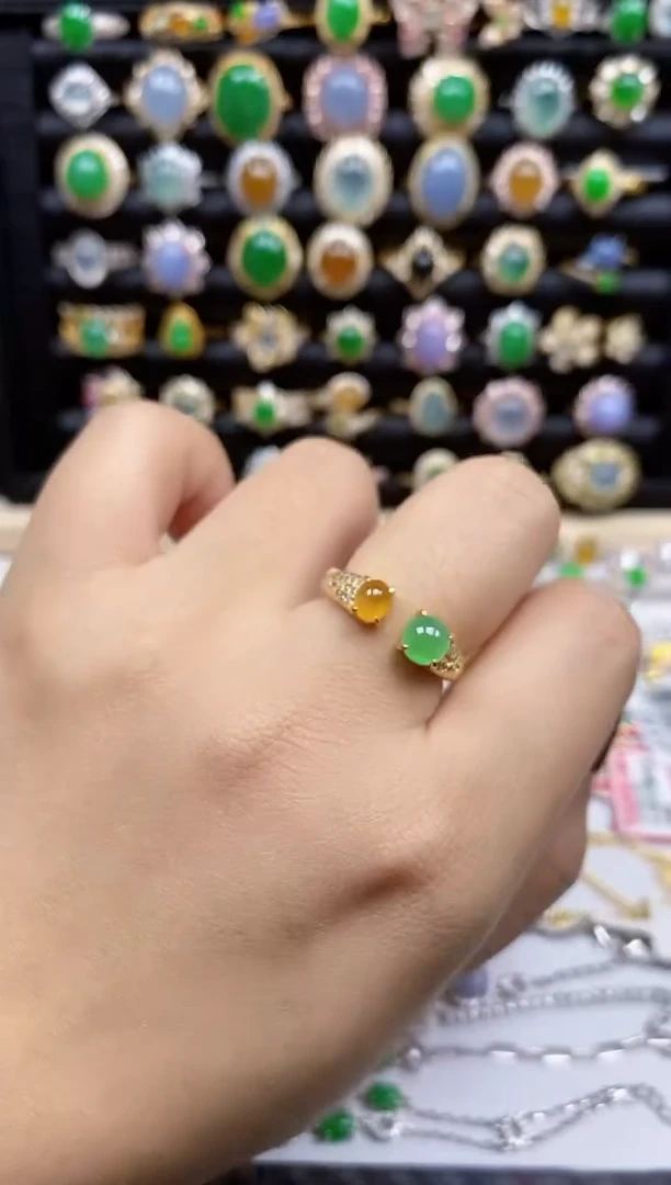 银S925镶嵌戒指翡翠9890