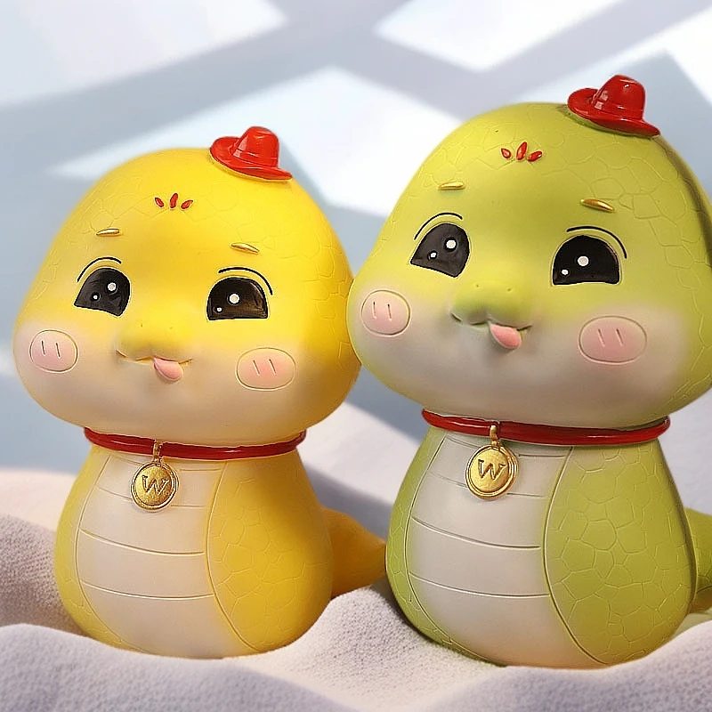 生肖蛇年存钱罐春节国风摆件2025新年客厅卡通存钱罐防摔儿童礼物