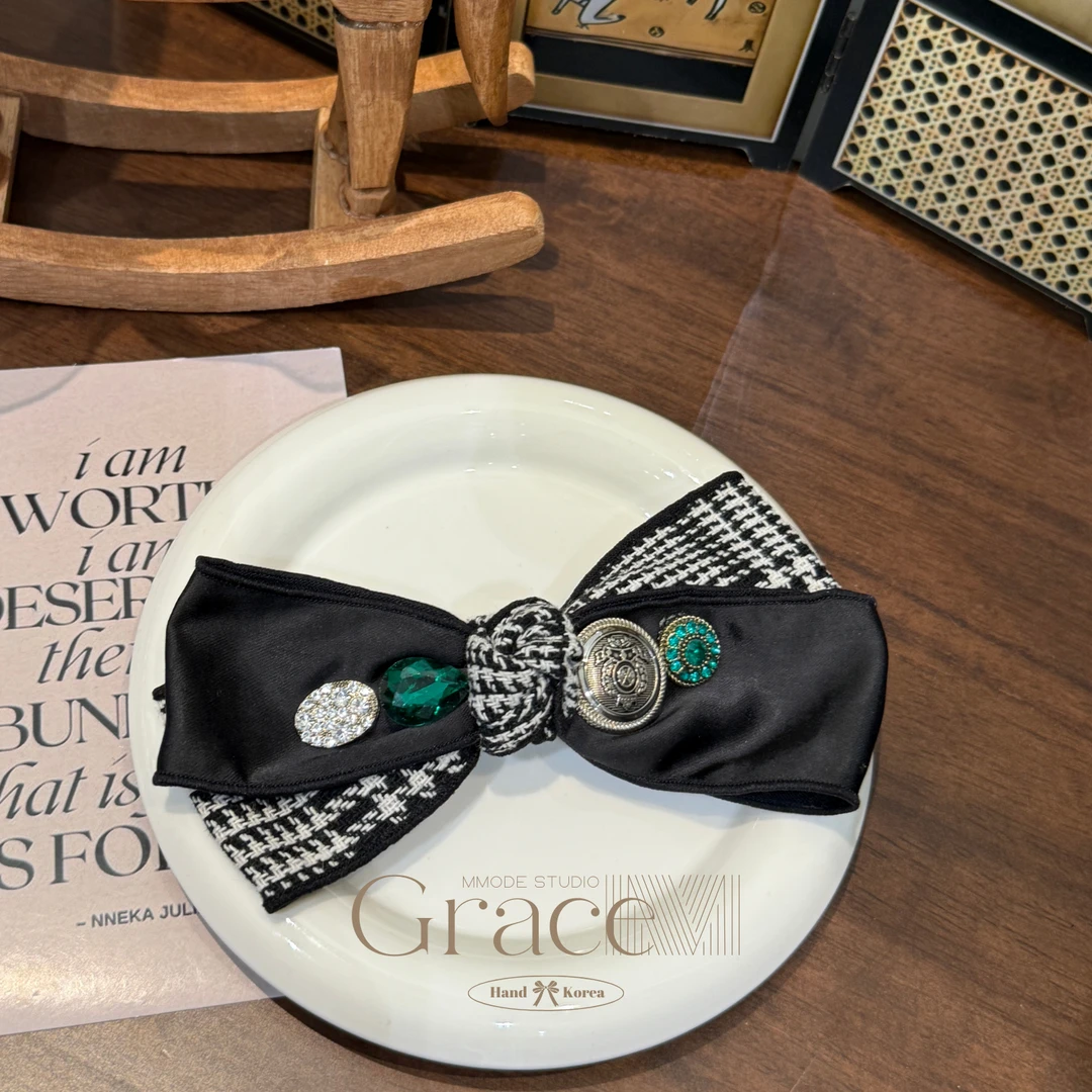 「冬末信件」韩国25弹夹一字夹盘发夹鸡毛毽子头