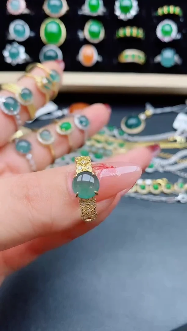 【闪购商品】翡翠戒指银S925镶嵌321312