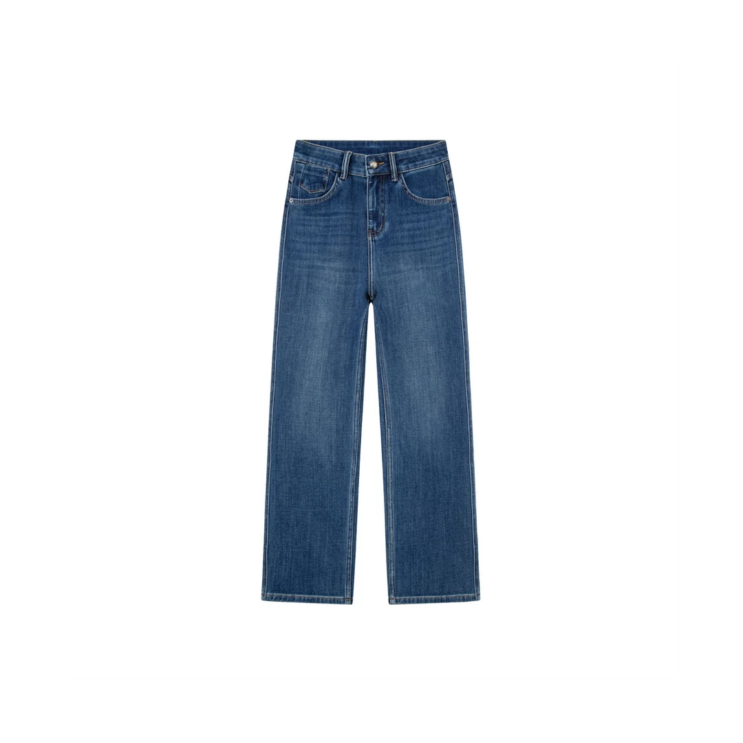 【秋季厚款】• 柏林蓝 • 高定设计大牌定制完美弹窄版直筒牛仔裤女