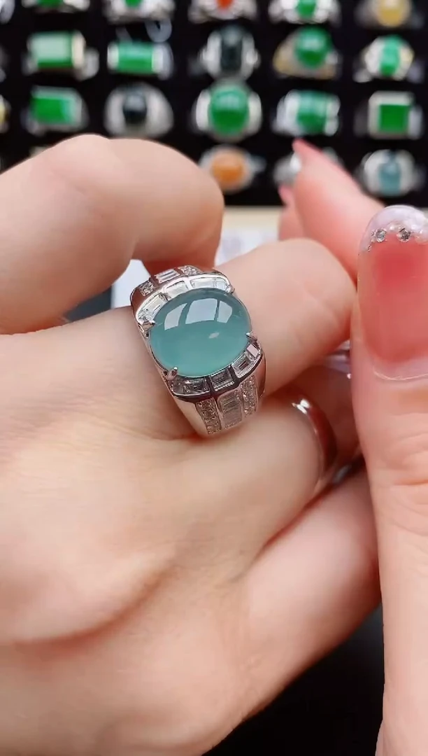 【闪购商品】翡翠戒指银S925镶嵌6586565