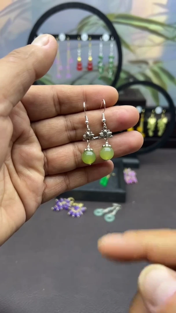 未镶嵌东陵石耳饰045