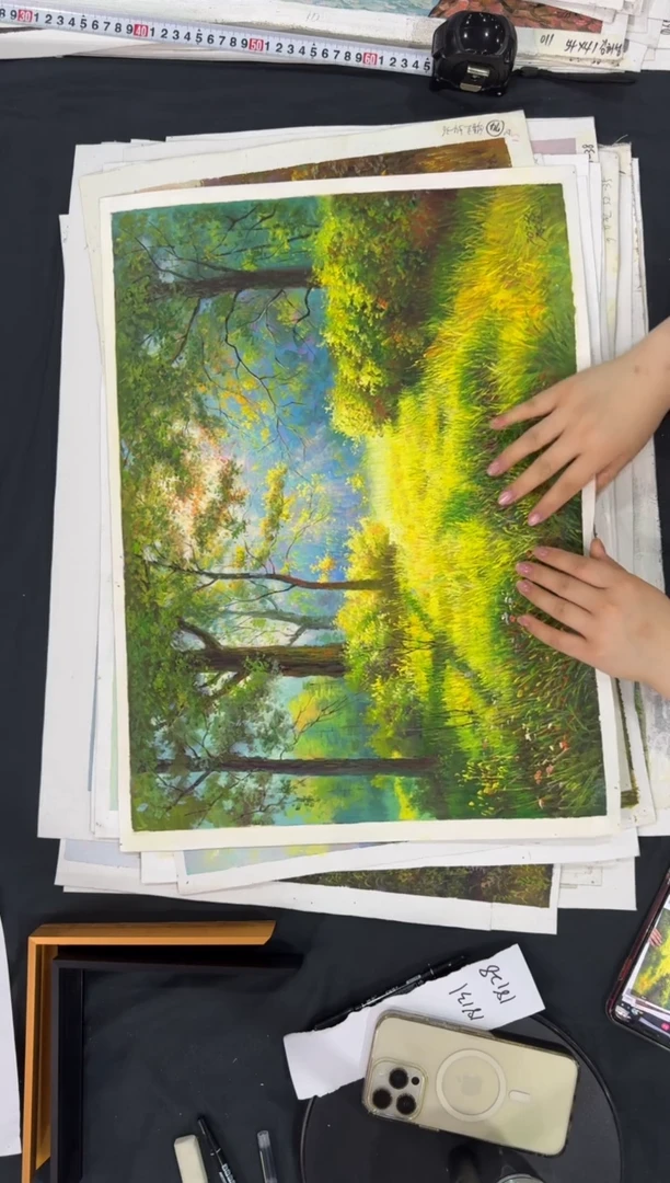 油画【新品含装裱】朝鲜画家原创手绘油画作品