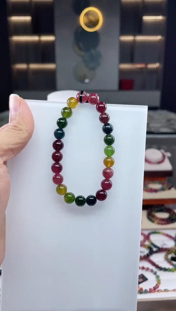未镶嵌单圈手串碧玺（多样性发一条）Q