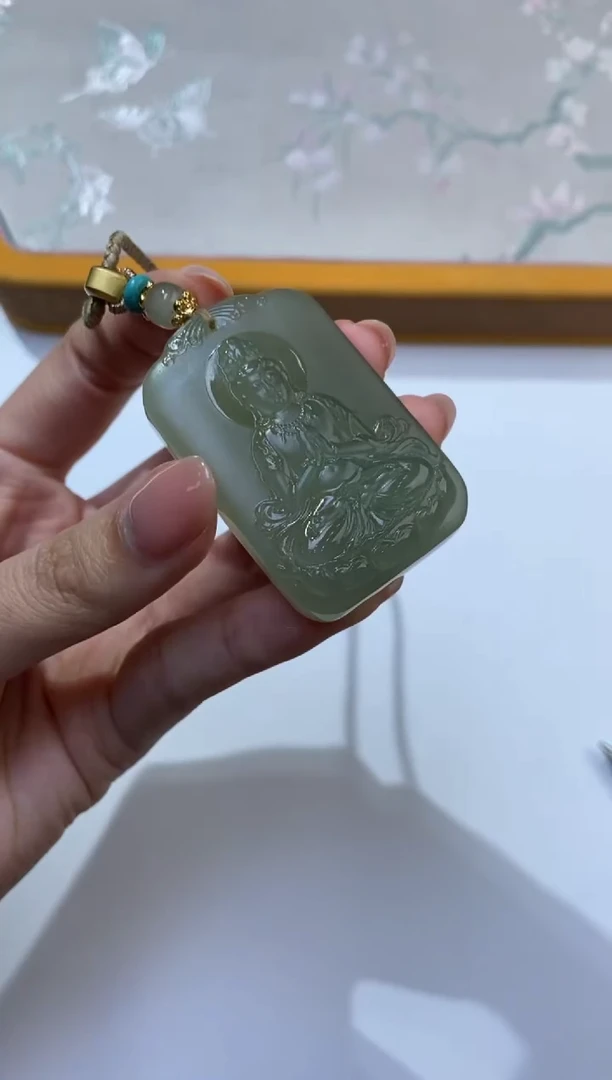 颈饰未镶嵌和田玉往****g376569/和田玉山水观音 多样性一件发