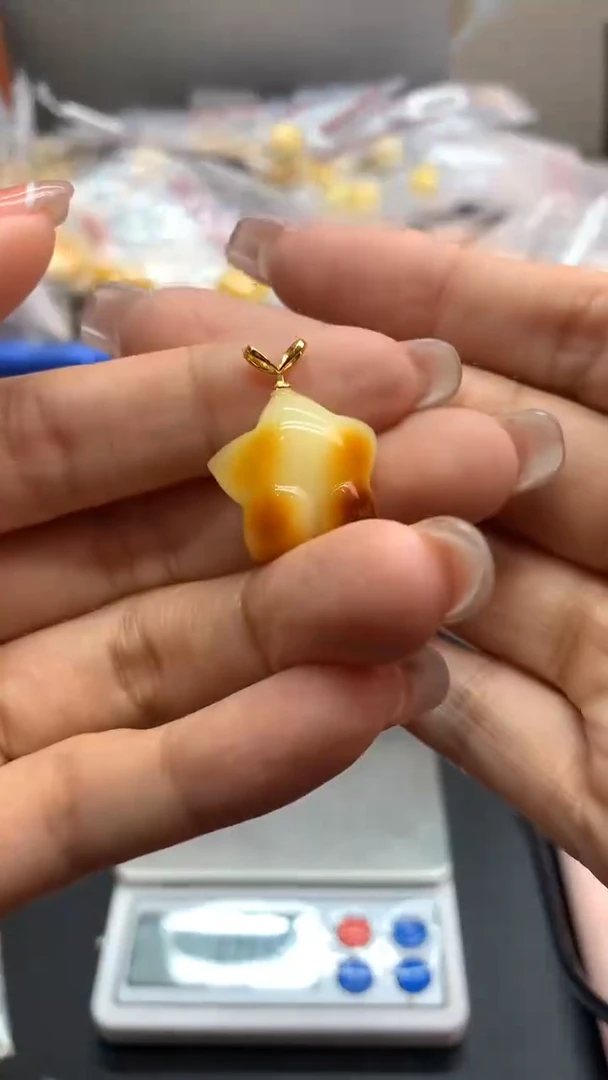 银S925镶嵌琥珀珠宝奇石1754