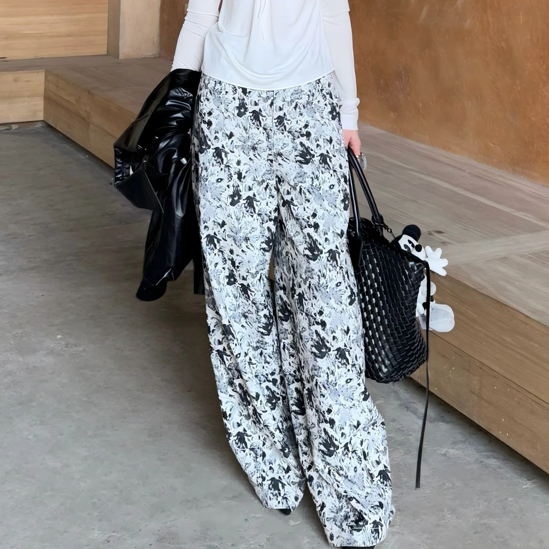 WANYIFANG 双面提花阔腿长裤 76151173