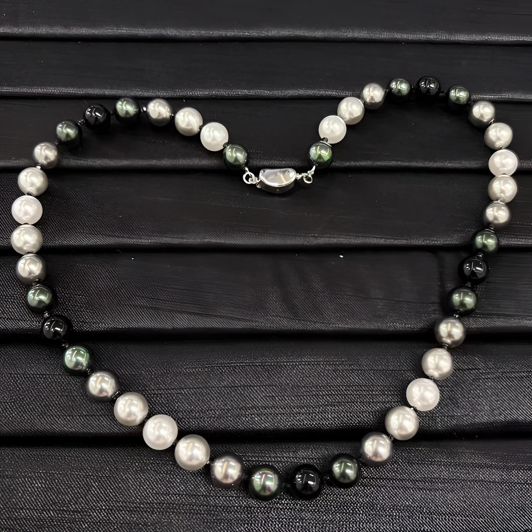 施家珠莫兰迪色高级正圆混彩项链8m+*（多样性单个发货）