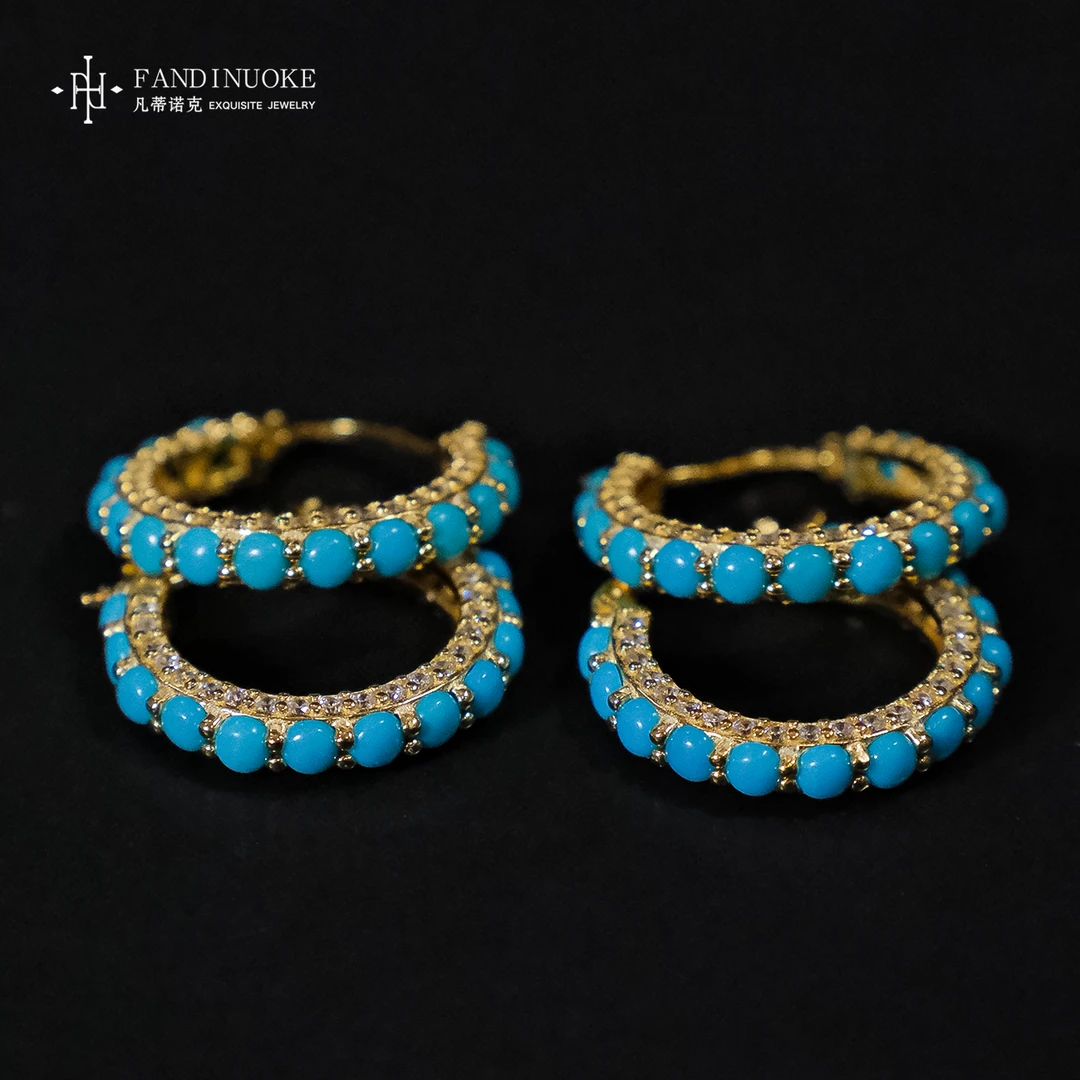 【加加专属】10  MJ28114-S925银绿松石耳扣-多样性发一件-3mm