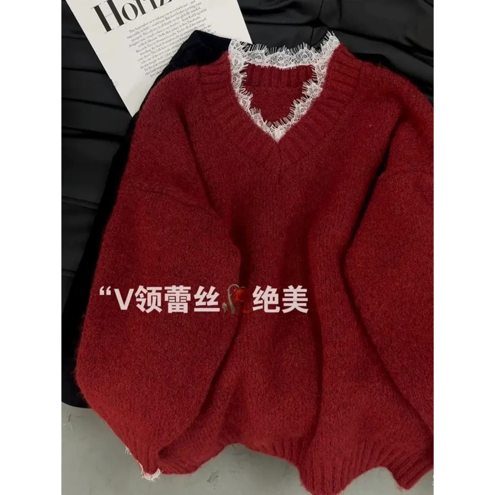 【希希自留】001-089秋冬女装新款圆领针织衫甜美毛衣女慵懒风上衣