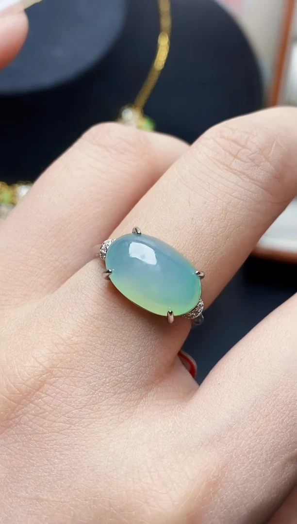 银S925镶嵌戒指翡翠6710