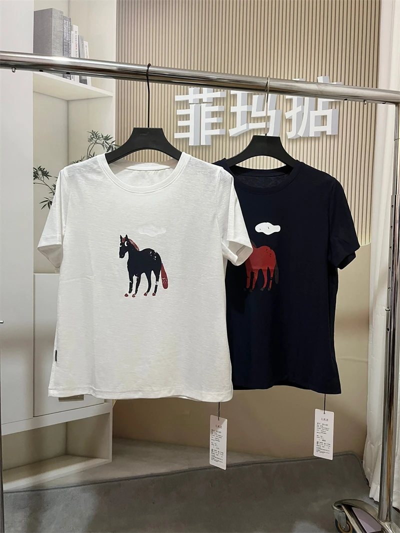 菲玛掂251167正品2025夏季新款时尚气质宽松显瘦短袖T恤女装上衣