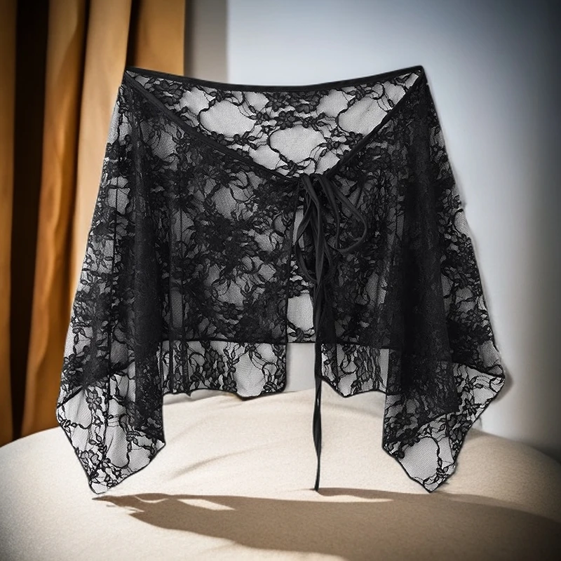 小众设计感不规则蕾丝屁帘半身裙女叠穿百搭短裙蕾丝裙帘女款