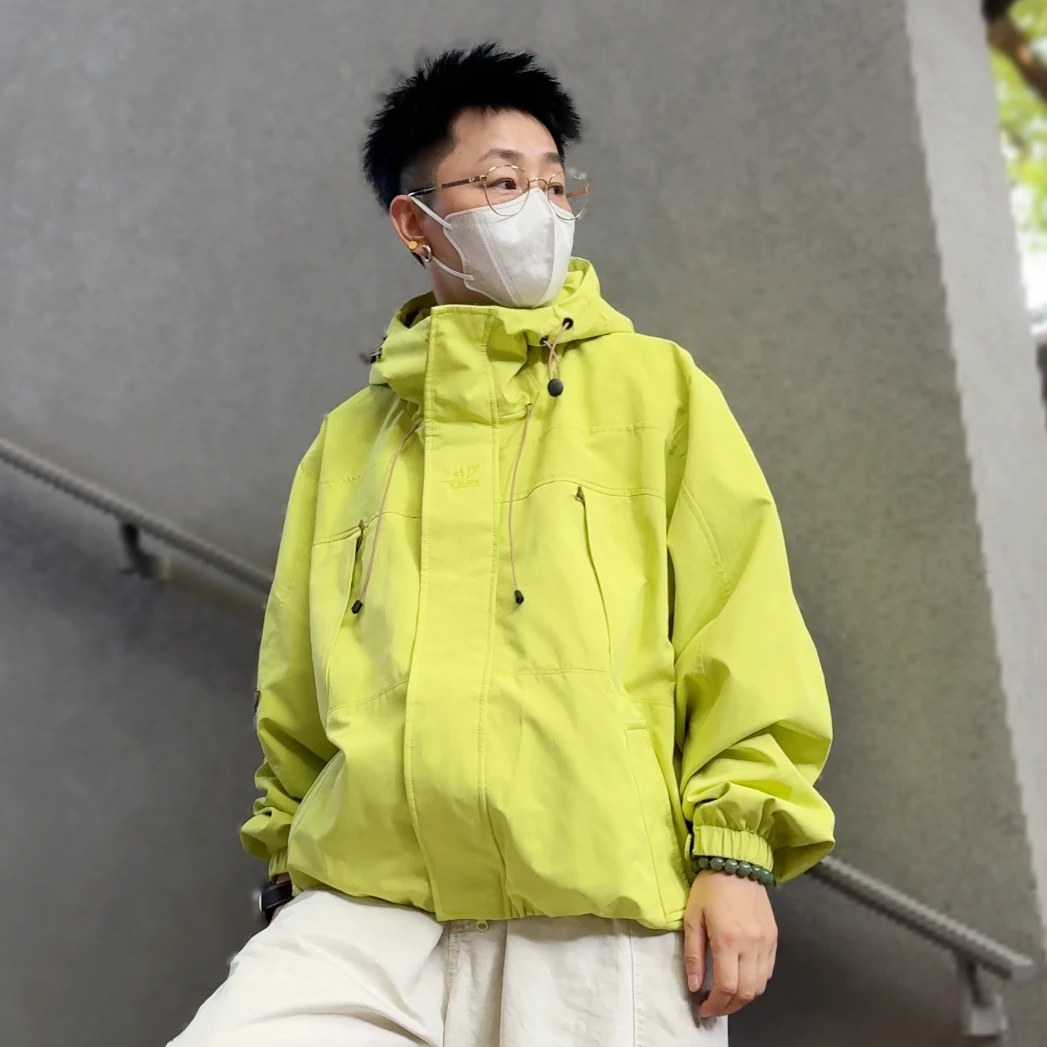 秋季美式休闲夹克防风冲锋衣情侣户外山系运动男女同款宽松短外套