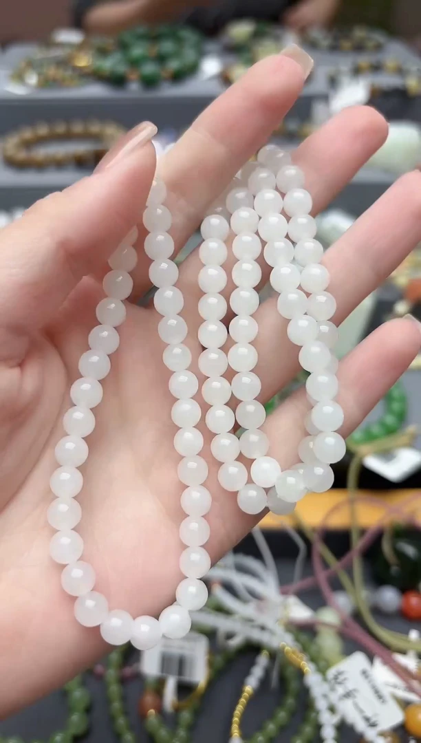 颈饰未镶嵌和田玉天然和田玉白玉长链