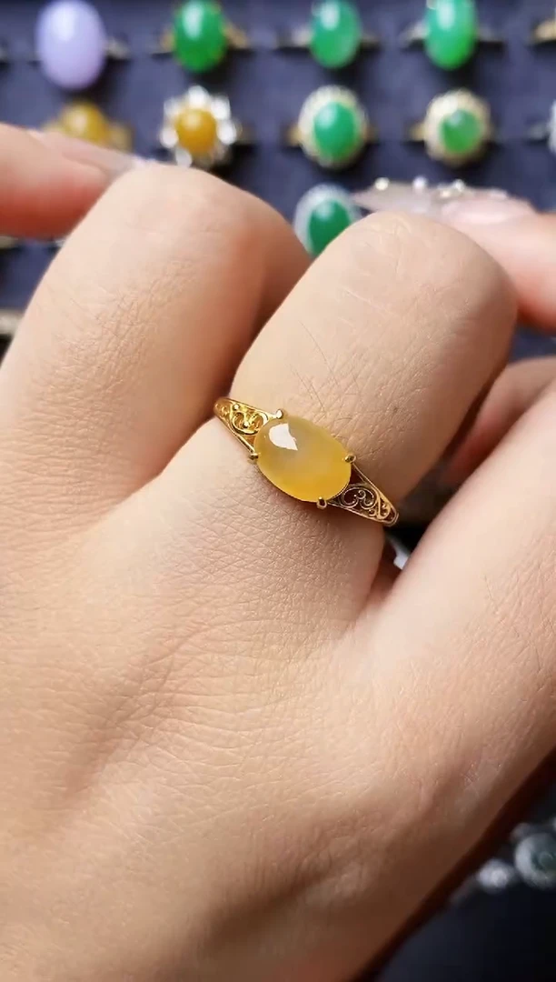 银S925镶嵌戒指翡翠6051