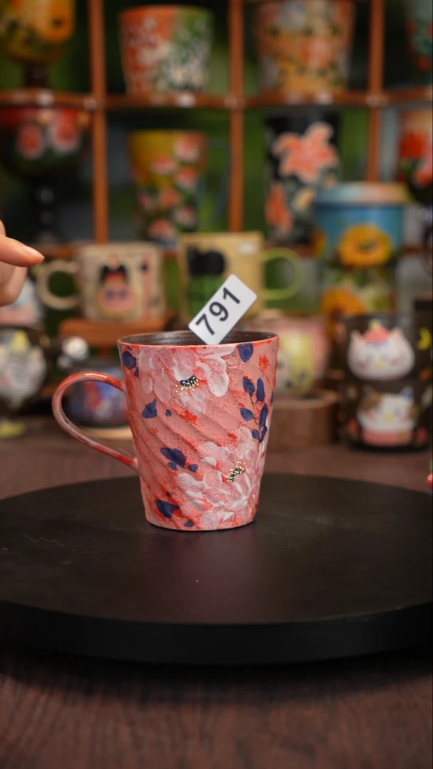 釉下手绘陶瓷紫砂杯