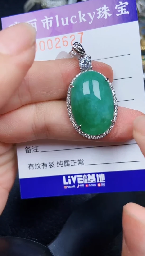 翡翠银S925镶嵌颈饰2627