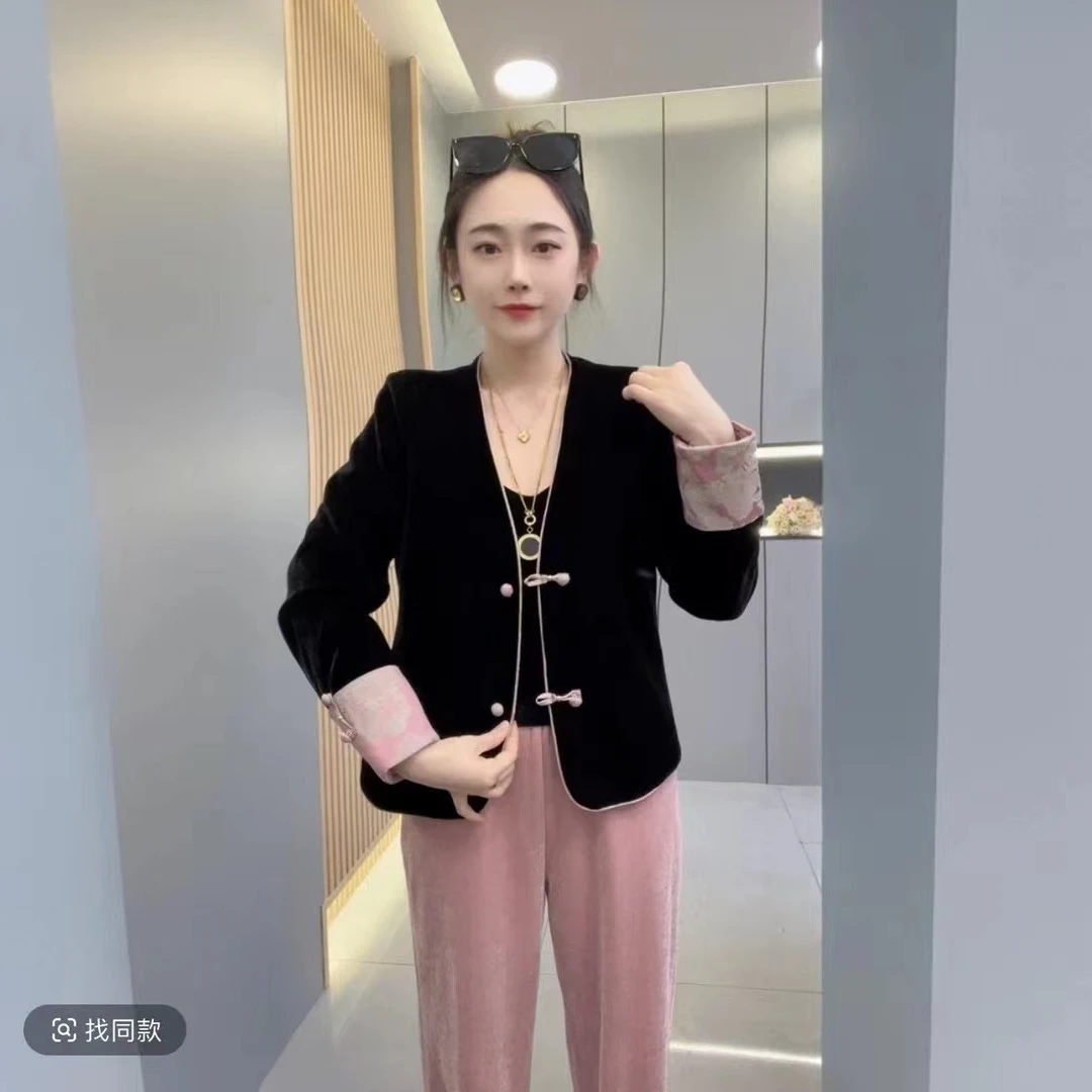 春季常规款薄款新中式刺绣短外套开衫百搭外套国风短款唐装YF