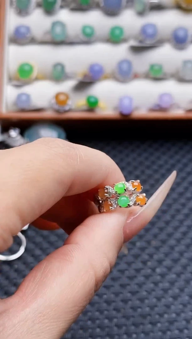 银S925镶嵌戒指翡翠2057