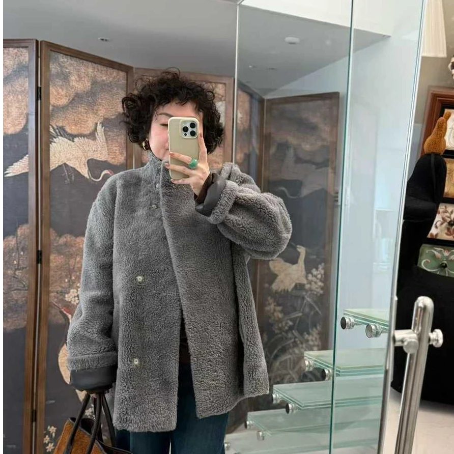 人造皮草 MEET   冬季立领环保皮草外套