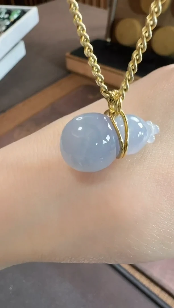 吊坠(不含链)18K金镶嵌翡翠吊坠