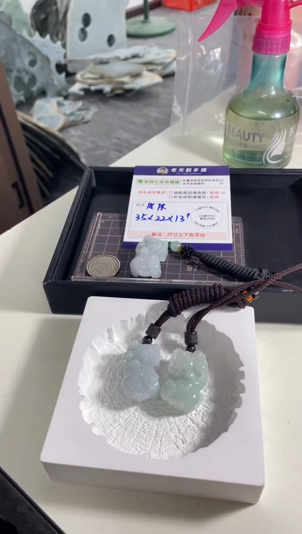 未镶嵌挂件翡翠貔貅FL7配绳/多样性发其一ZBCP