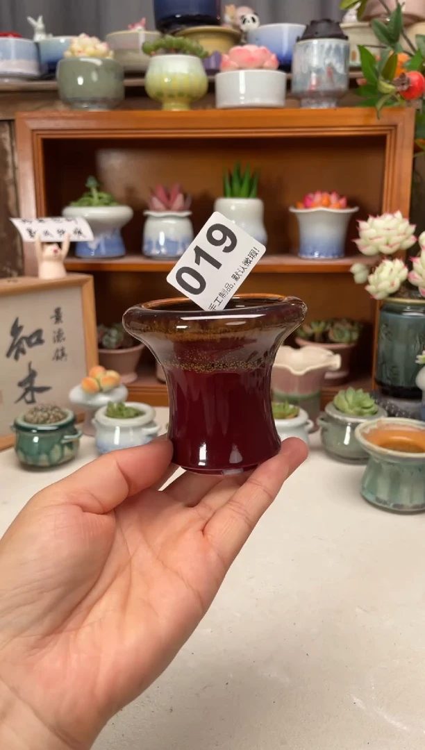 瓷片019微瑕知木小芳花盆