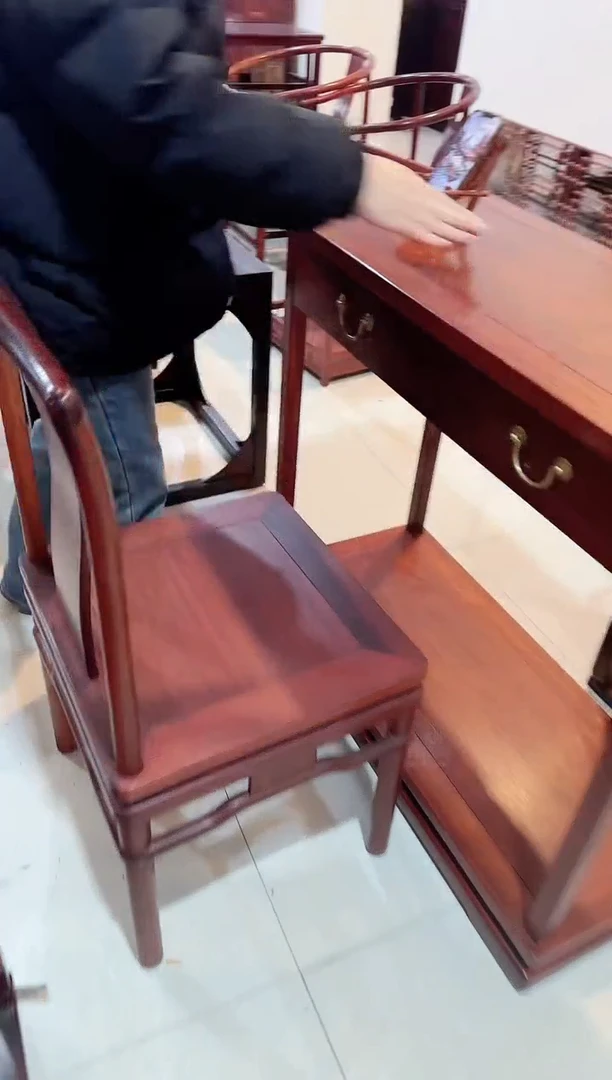 花梨木类家具道*非洲紫檀条案+餐椅