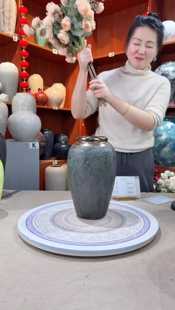 【闪购商品】瓶陶瓷花瓶 无花 青铜中号