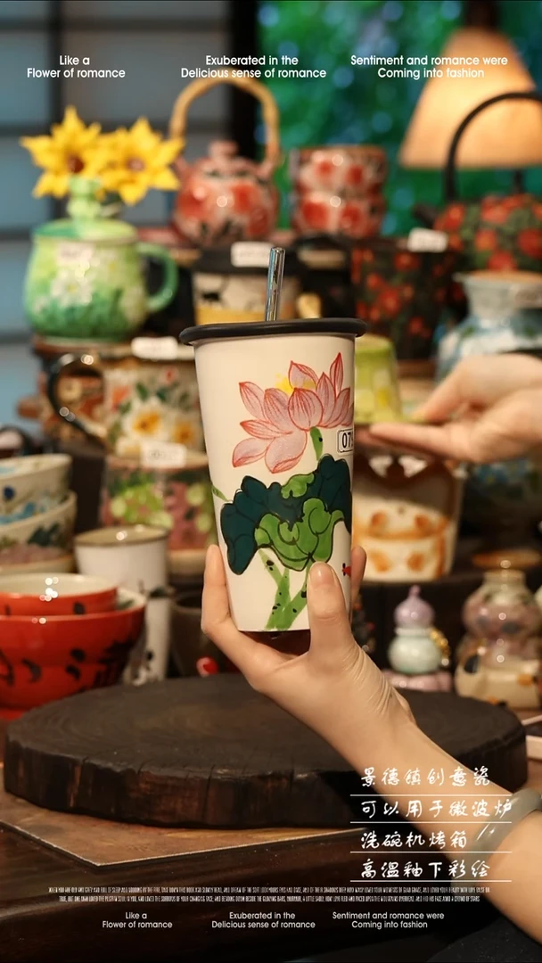 陶瓷景德镇高温釉下彩手工手绘款式@A0792@