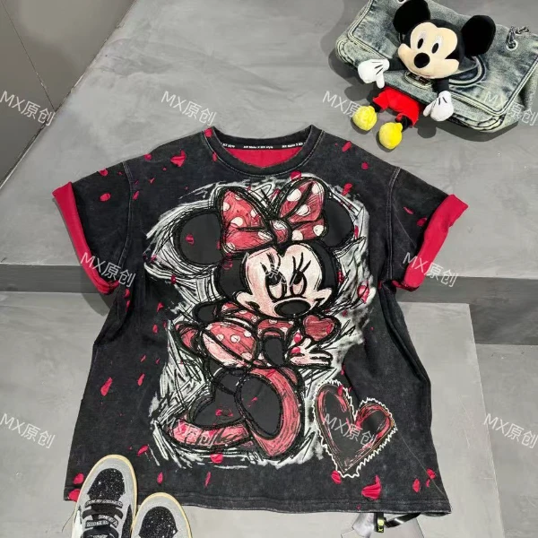 二龙欧货【烧花米奇潮牌t恤】37885