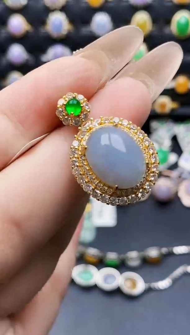 银S925镶嵌戒指翡翠6316