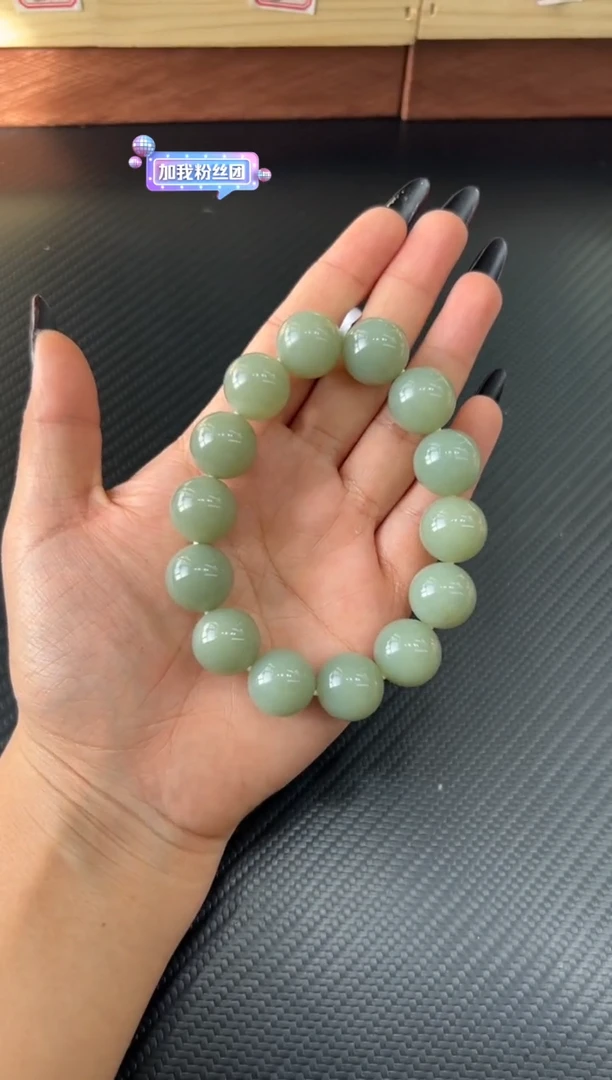 未镶嵌手串和田玉-***-且末蓝微色差卡16M